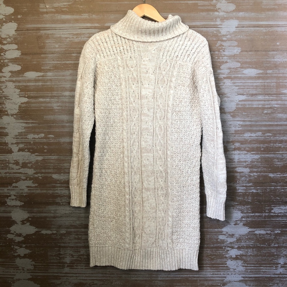 American Eagle Outfitters Cream Cable Knit Mini Dress
